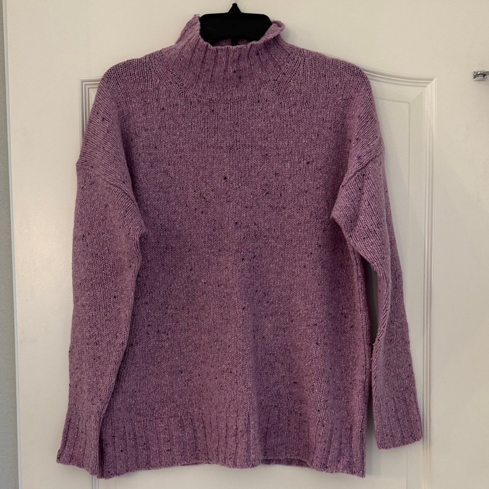 J. Crew Heathered Purple Turtleneck Sweater